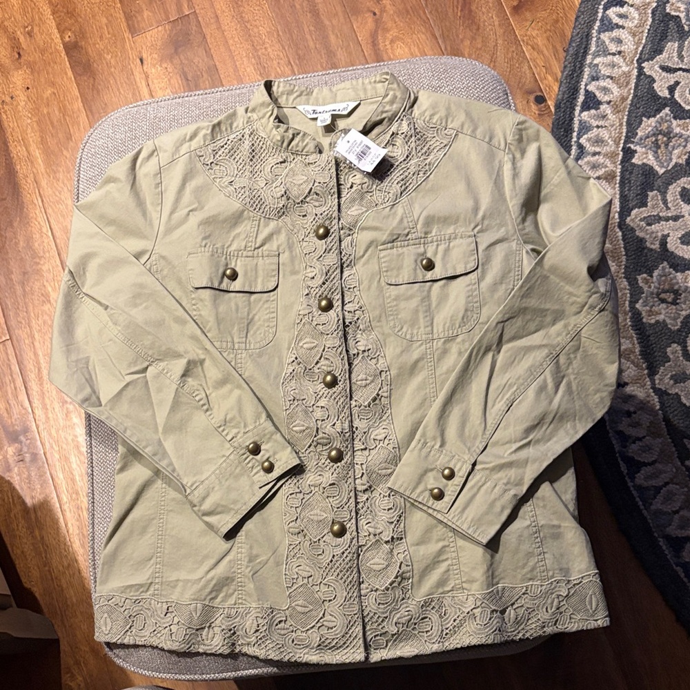 Tantrums tan Lace-Accent Utility Jacket